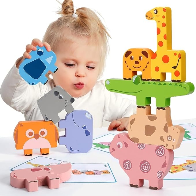 Wooden Animal Stacking Game